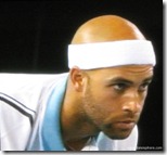 australian open 2009 - blake awaits a tsonga service in the round of 16