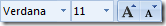 font toolbar