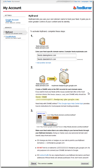 migrating from feedburner to Google