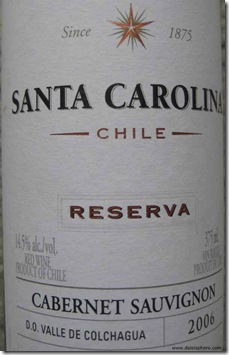 Santa Carolina Cabernet Sauvignon Reserva 2006 – 375 ml - front label