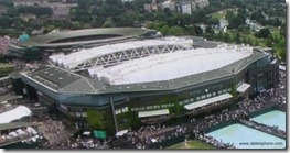 wimbledon 2009 - closing centre court roof - first time 4 - external view - half way closed