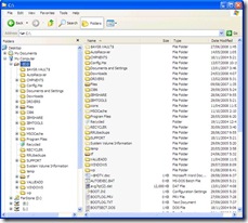 Windows XP Windows Explorer Folders View