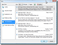 Windows Live Writer - Open Post Screen