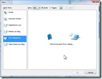 Windows LIve Writer - Retreiving Posts from Weblog