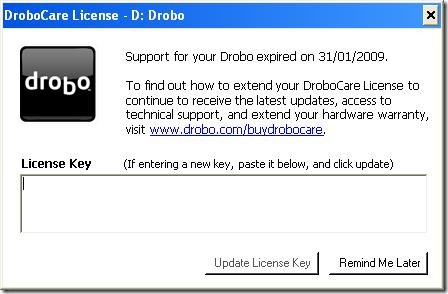 drobo - support for your drobo expired