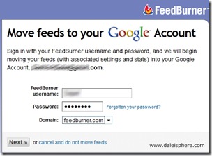 feedburner migration to google - move feeds to your google account page