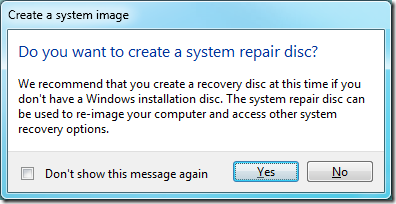 windows 7 image - create a system repair disc
