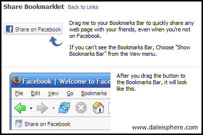 facebook share bookmarklet page