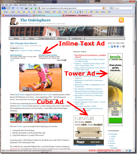 2nd adsense $100 - ad structure on daleisphere