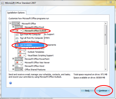 customize which microsoft office programs are installed