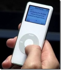 scrubbing with scroll wheel on an iPod nano
