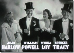 Libeled Lady (1936) jean harlow, william powell, myrna loy and spencer tracy in opening credits
