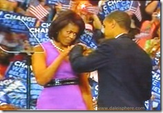 Michelle and Barack Obama Fist Bump on Night Obama Wins Nomination