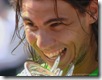 Nadal nibbles on 2008 French Open trophy
