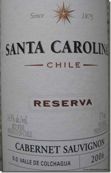 Santa Carolina Cabernet Sauvignon Reserva 2006 – 375 ml - front label