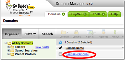 setting up google apps for gmail - godaddy - pick your domain