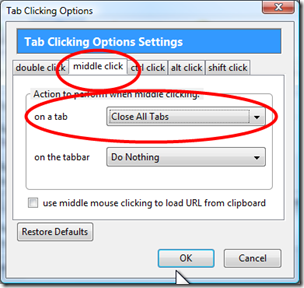 Tab Clicking Options Extention