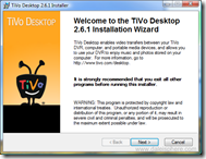 TiVo Desktop 2.6.1 Setup Wizard
