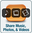 TiVo Desktop 2.6.1 - Share Music, Photos & Videos Button