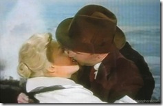 Vertigo (1958) - Jimmy Stewart and Kim Novak kiss at Cypress Park