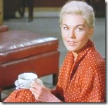 Vertigo (1958) - Kim Novak drinks a cup of coffee