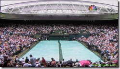 wimbledon 2009 - closing centre court roof - first time 2 - tarp across and ready to close the roof