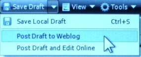 Windows LIve Writer - Post Draft to Weblog