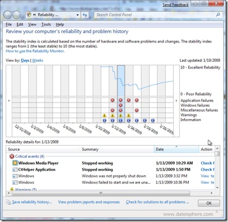 Windows 7 Beta - new reliability monitor